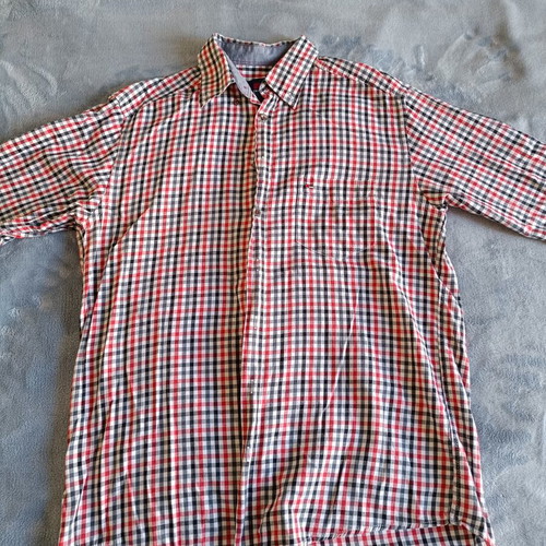 Jupiter men's checked shirt size M 39/40 like new, red black white gray