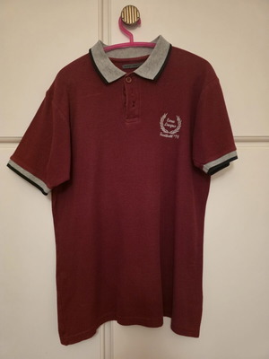 Men's burgundy shirt used, size M, 100% cotton