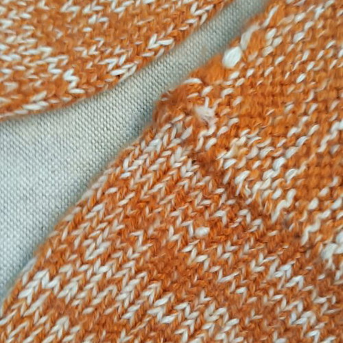 Handmade Pontian terlikia socks made to order, beige and orange