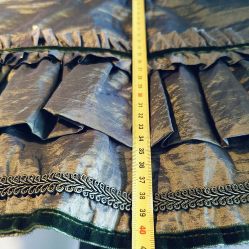 "Please" mini skirt with ruffles S like new, green