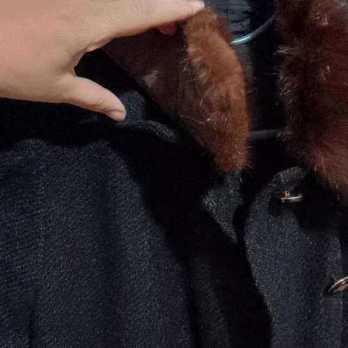 Handmade coat like new with fur on collar and sleeves, size L