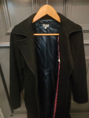 Naf Naf coat like new, black, size 36, 80% wool