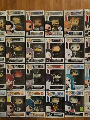 Anime Funko Pop collection with Attack on Titan, Naruto, Tokyo Ghoul, One Piece and more