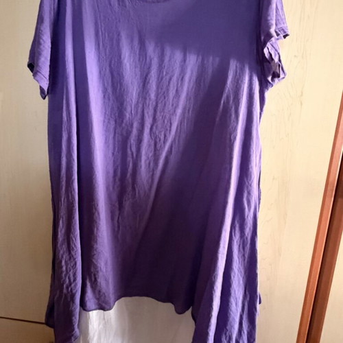Double Linen Dress Made in Italy like new, one size up to 3XL, purple and white