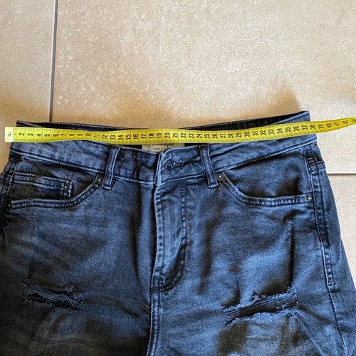 Pull & Bear men's slim black faded bermuda shorts like new with rips