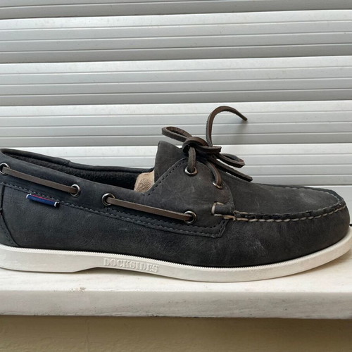 Sebago Docksides grey crazy horse leather size 44 new