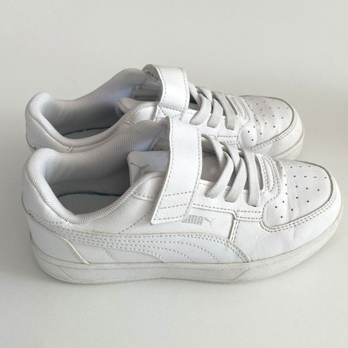 Puma white leather sneakers size 34 like new unisex kids