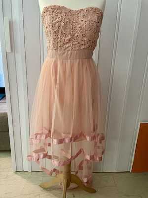 Long fairy tale dress used, pink, tulle, high-low hem