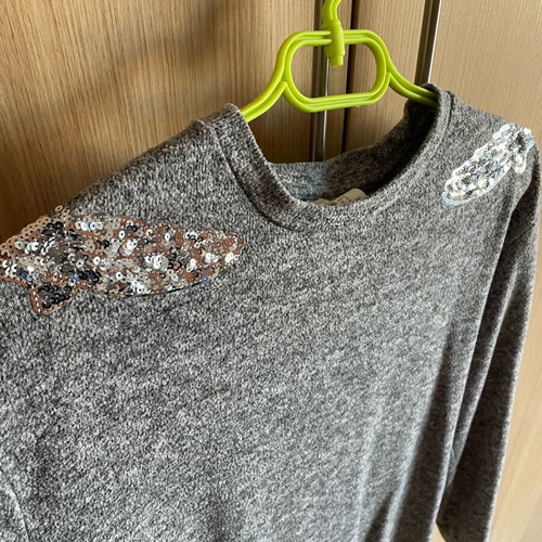 H&M blouse used, gray, size M