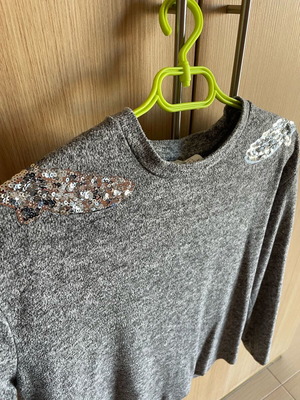 H&M blouse used, gray, size M