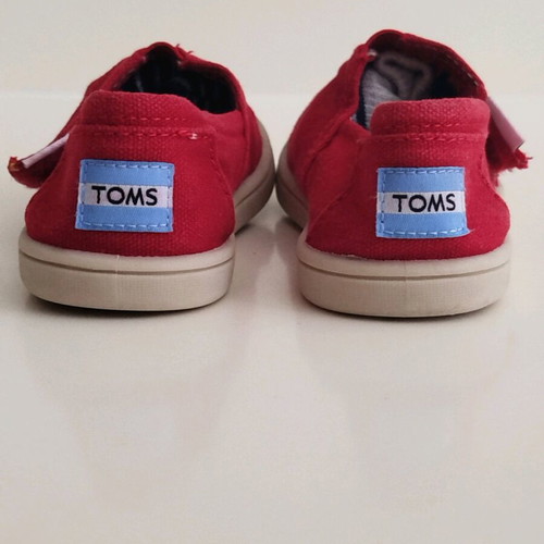 Toms espadrilles size 26 like new, red casual shoes for kids
