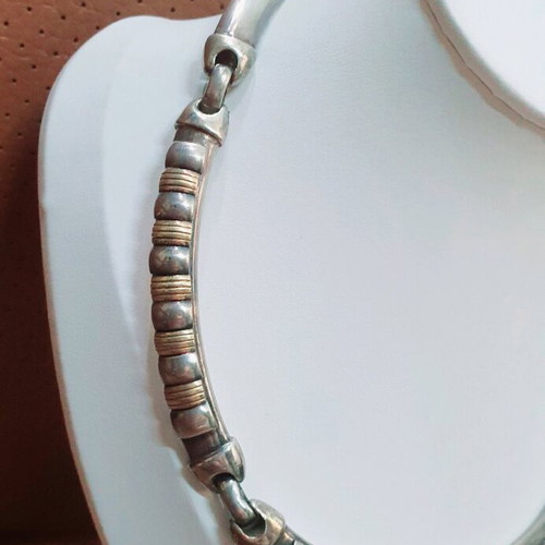 Silver 925 with 14K gold necklace used