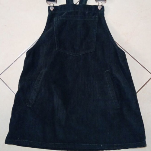 Dress corduroy salopette dark gray size S used Pull & Bear