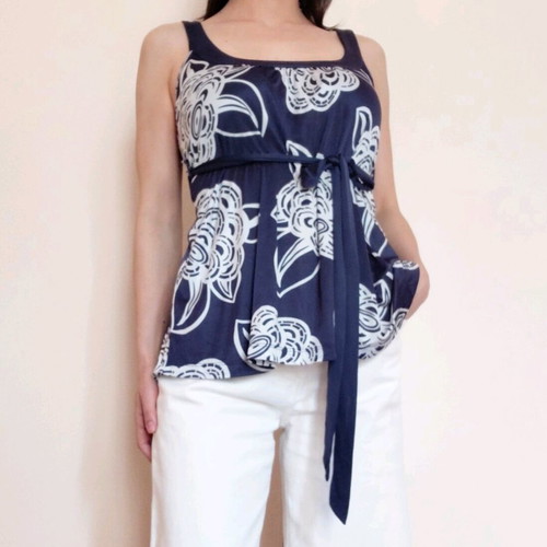 Mango top used, blue, size S, silky satin fabric