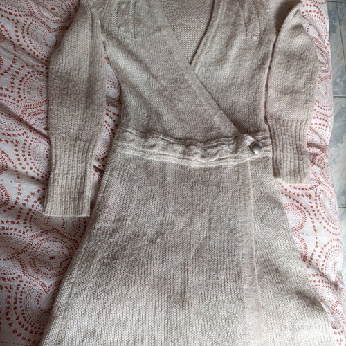 Morgan knitted wrap dress like new, beige mohair blend