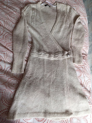 Morgan knitted wrap dress like new, beige mohair blend