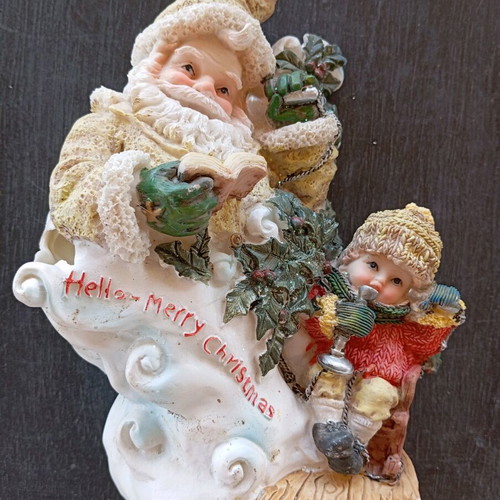 Vintage Christmas ceramic decoration with small chip