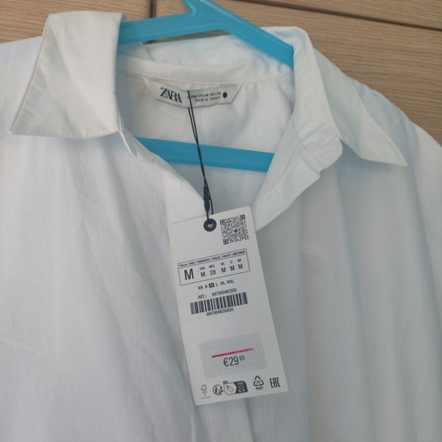 Zara white shirt with side tie, new