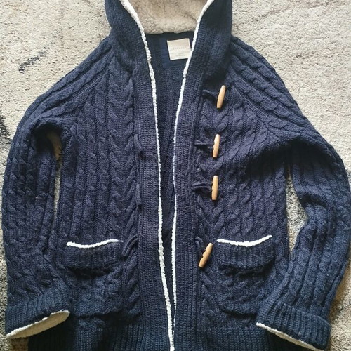 Zara cardigan with hood used, size M, blue
