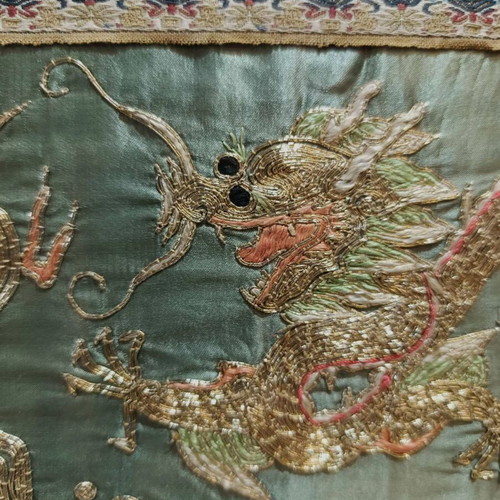 Chinese handmade embroidered frame on silk fabric like new