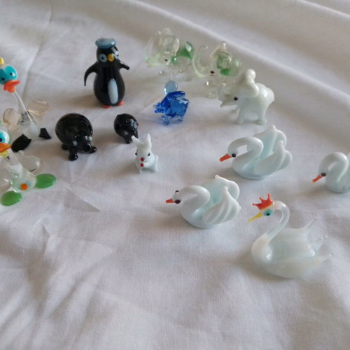Murano animal figurines used, pack of 15 pieces