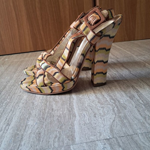 Missoni sandals used, colorful platform heels size 38.5