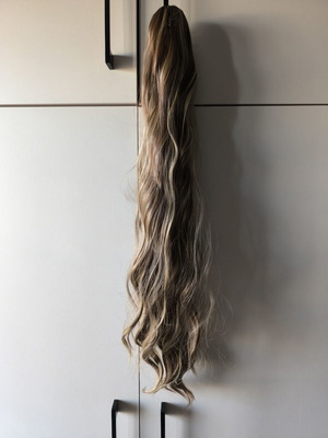 Brown blonde ponytail with clip