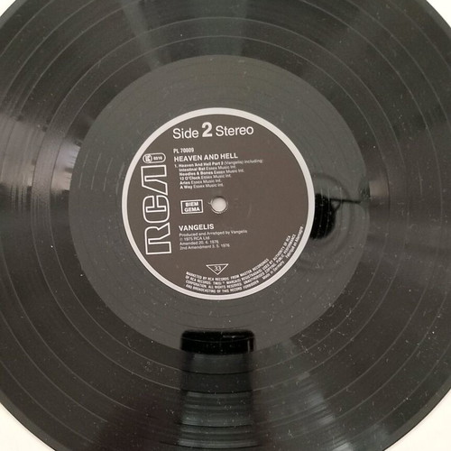 Vangelis Heaven and Hell vinyl album used, original gatefold sleeve