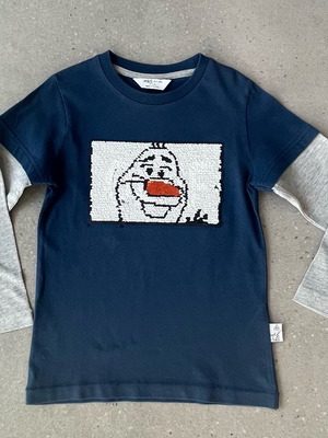 Boys' long-sleeve shirt used 110 cm with Frozen sequins