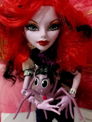 Monster High First Wave Operetta doll used with guitar, spider pet, and diary