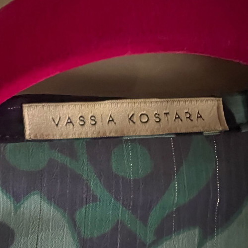 Vassia Kostara kimono like new, blue purple shades, wide sleeve