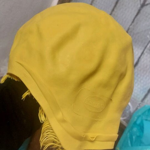 Swimming cap yellow with flowers like new