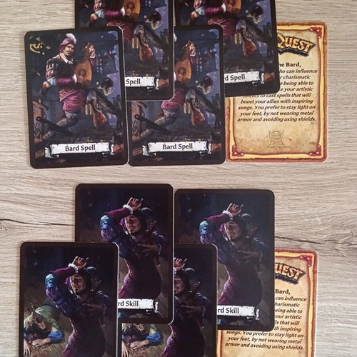 HeroQuest Bard Hero expansion like new with 4 Bard Spells and 4 Skills