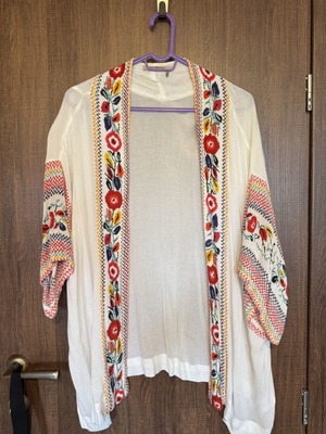 Attrattivo kimono women's size S used, white multicolor