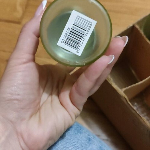 Glass tealight lanterns new, pack of 5, light green and pale yellow