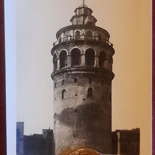 Galata Tower vintage photo like new, black and white