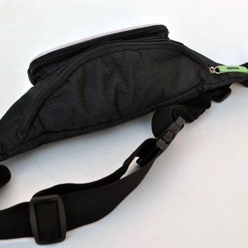Kappa Vintage Black Waist Bag used with Multiple Compartments Y2K