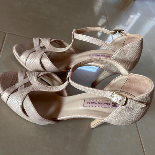 Tsakiris Mallas high heel sandals used, nude pink, size 38