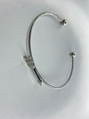 Βραχιόλι ρυθμιζόμενο ασημί μπιζού σαν καινούργιο