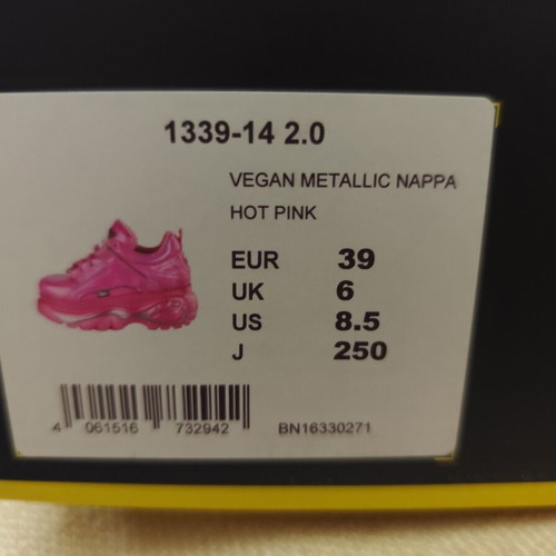 Buffalo Vegan Metallic Napa Sneakers Size 39 Like New Hot Pink