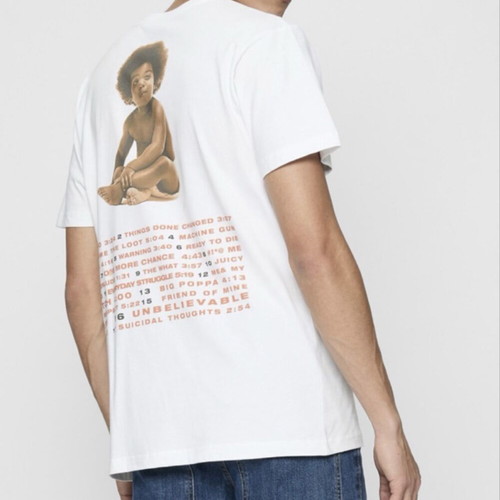 Mister Tee Notorious BIG T-shirt, white, size L