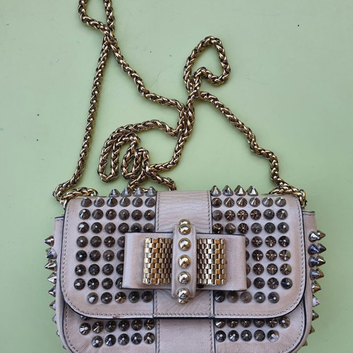 Christian Louboutin crossbody bag used, gray and beige