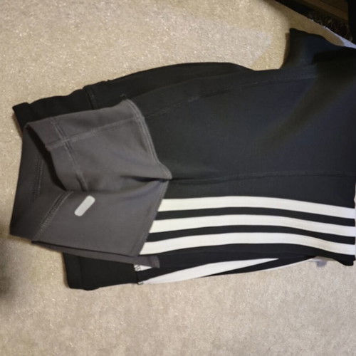 Adidas capri sports pants used, size M, black and white
