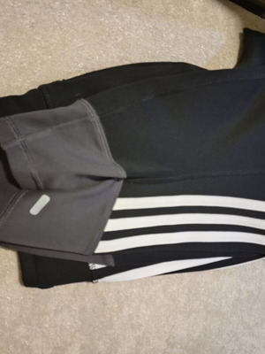 Adidas capri sports pants used, size M, black and white