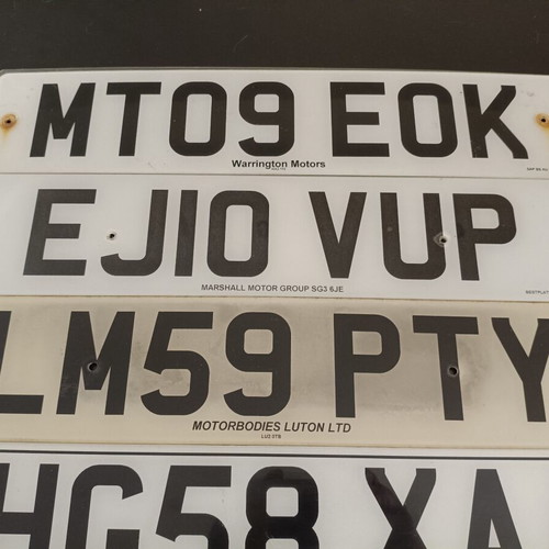 Collectible English Car License Plates used, set of 6