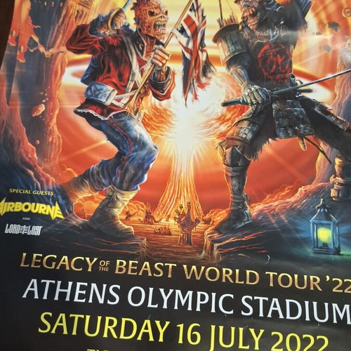 Iron Maiden poster used, Legacy of the Beast World Tour 2022