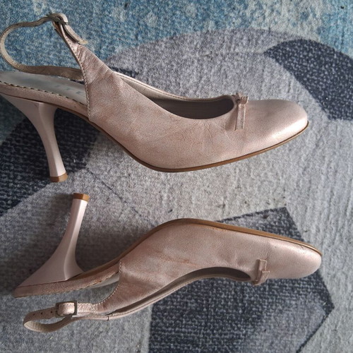 Elite sling back leather pumps size 37 used, pink