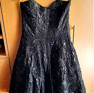 Karen Millen Black Lace Strapless Dress - αφόρετο!