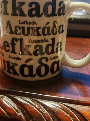 Mug new large with printed Lefkada design