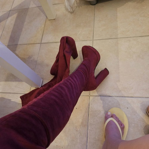 Over knee boots like new, red, size 36